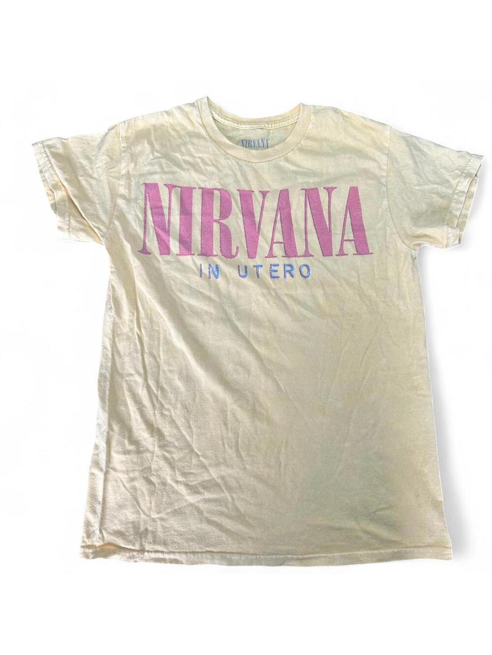 Small Nirvana In Utero Angel T-shirt - Yellow